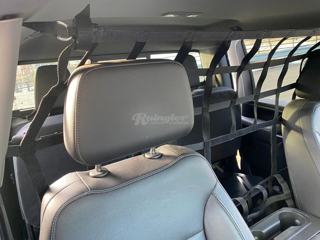 2014 - Newer Chevrolet Silverado 1500 Crew Cab / Double Cab Behind Front Seats Barrier Divider Net-Raingler