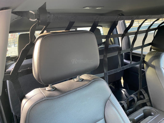 2014 - Newer Chevrolet Silverado 1500 Crew Cab / Double Cab Behind Front Seats Barrier Divider Net-Raingler