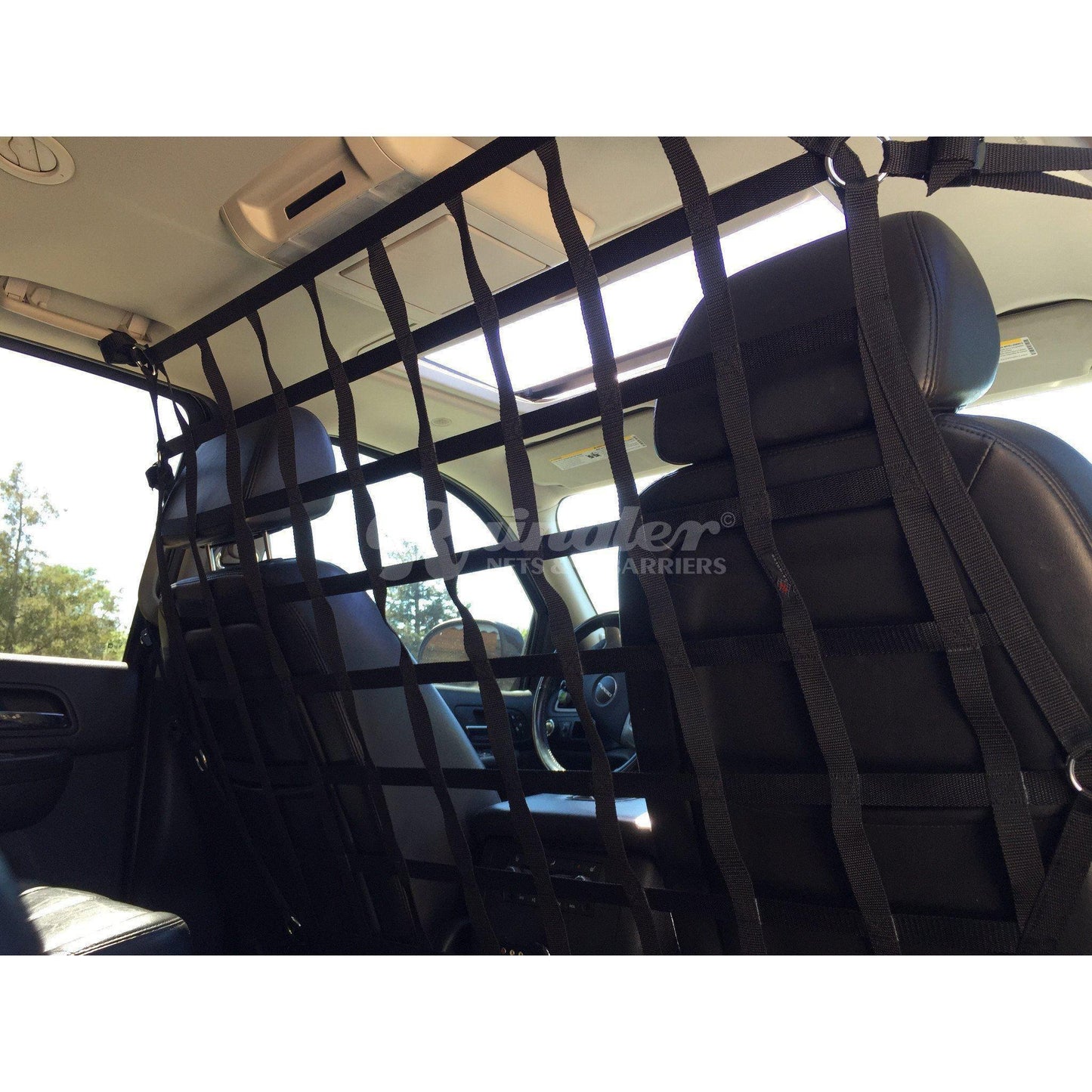 2015 - Newer Chevrolet Silverado 2500 / 3500 Crew Cab / Double Cab Behind Front Seats Barrier Divider Net-Raingler