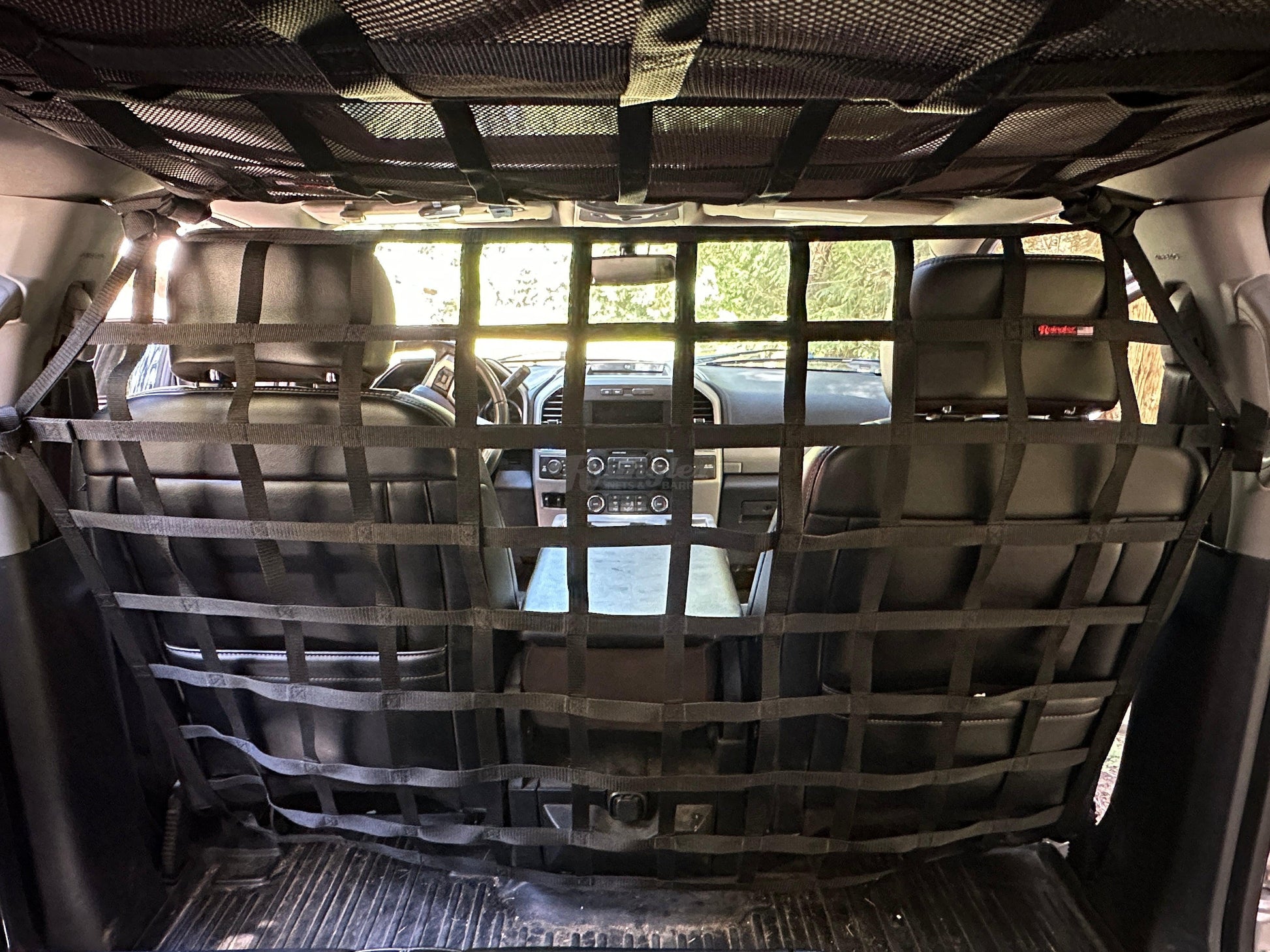 2017 - Newer Ford F250 F350 Crew Cab Behind Front Seats Barrier Divider Net-Raingler