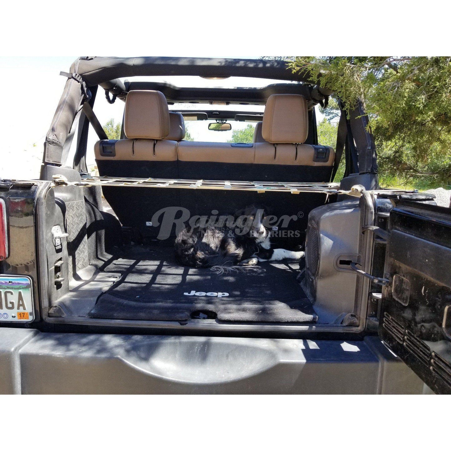 BLEM 2007 - 2018 Jeep Wrangler Unlimited JKU 4 Door Cargo Area Containment and Shelf Net-Raingler