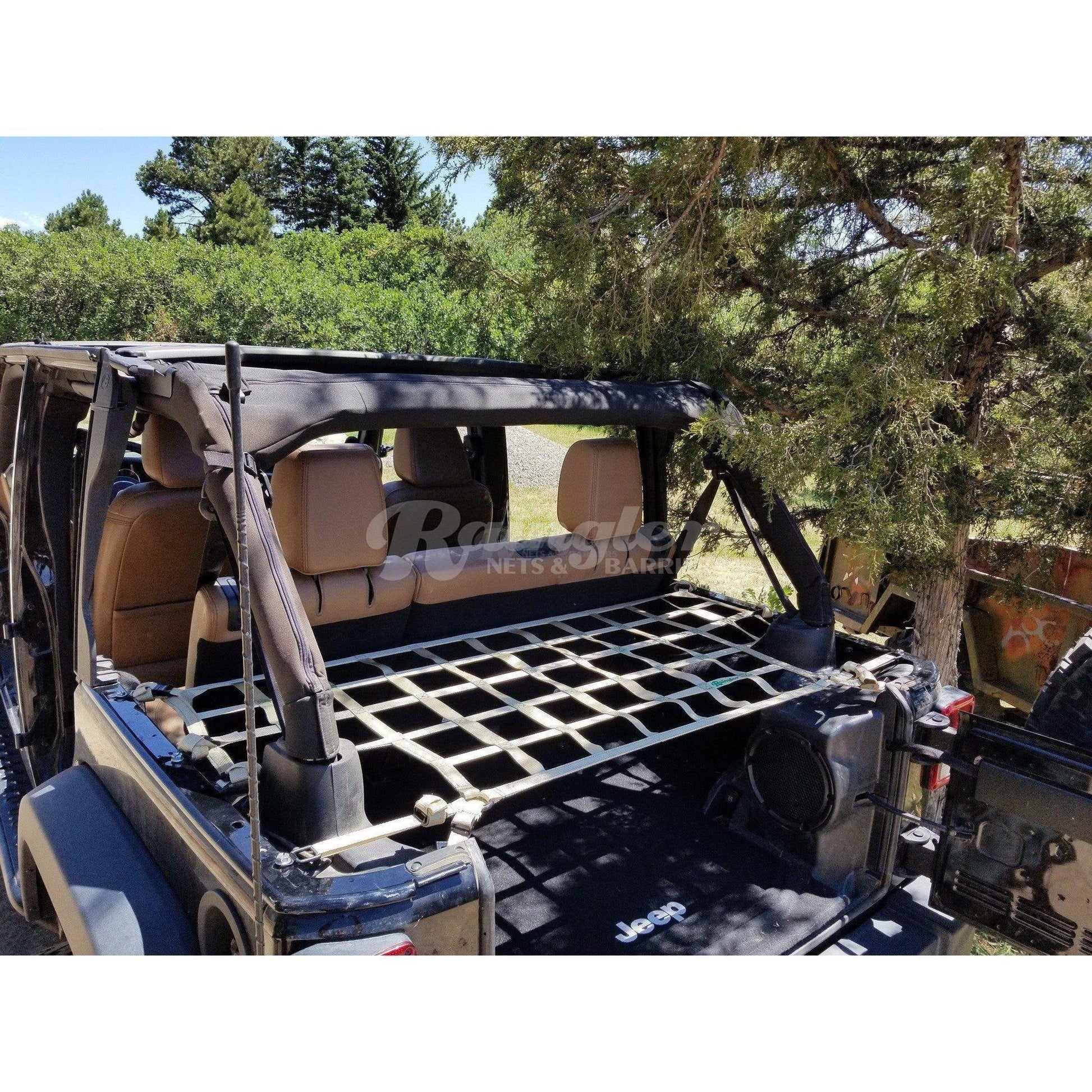 BLEM 2007 - 2018 Jeep Wrangler Unlimited JKU 4 Door Cargo Area Containment and Shelf Net-Raingler