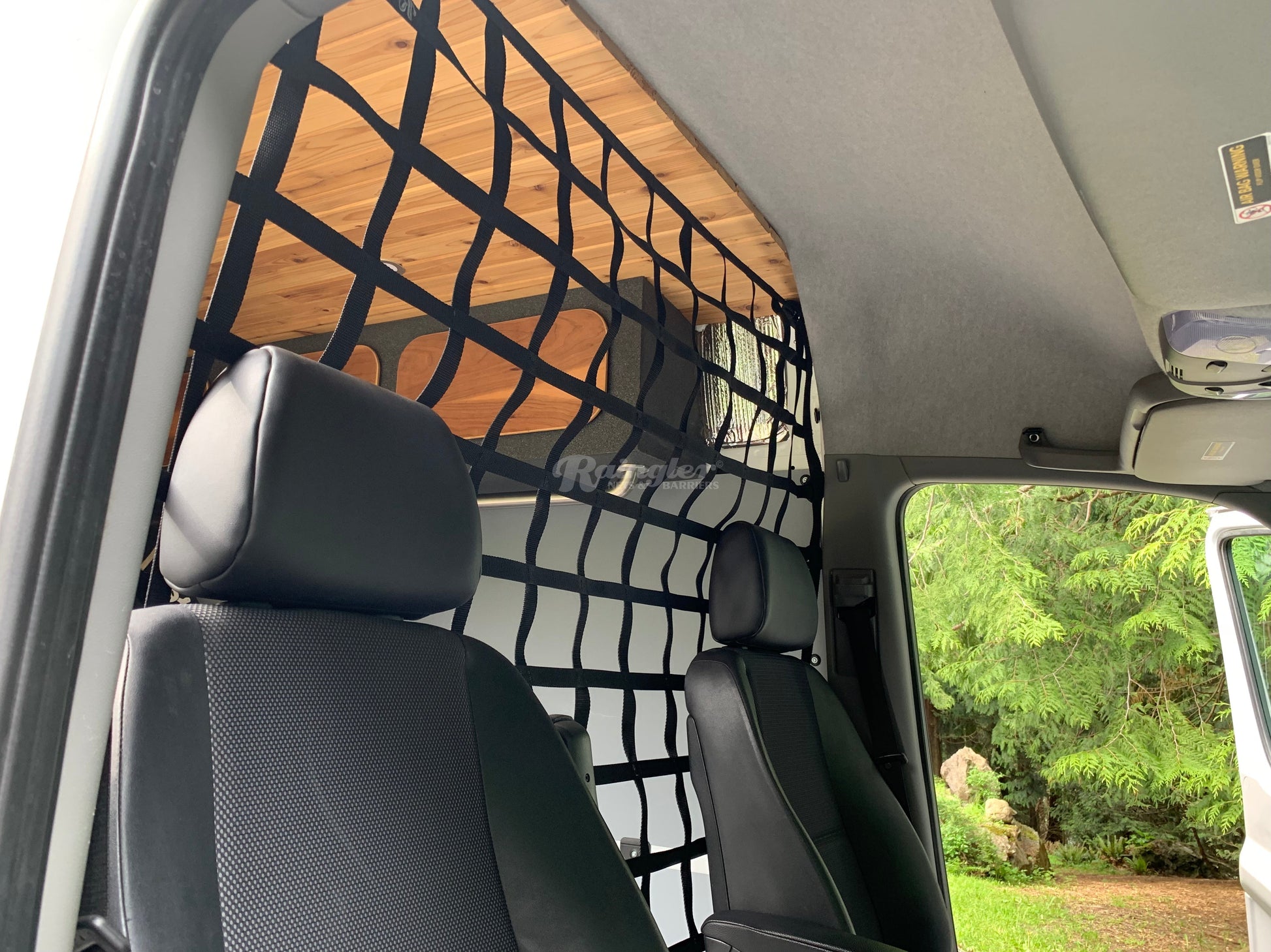 2006 - Newer Dodge / Ram Sprinter 2nd Gen Standard Roof Model Behind Front Seats Barrier Divider Net-Raingler